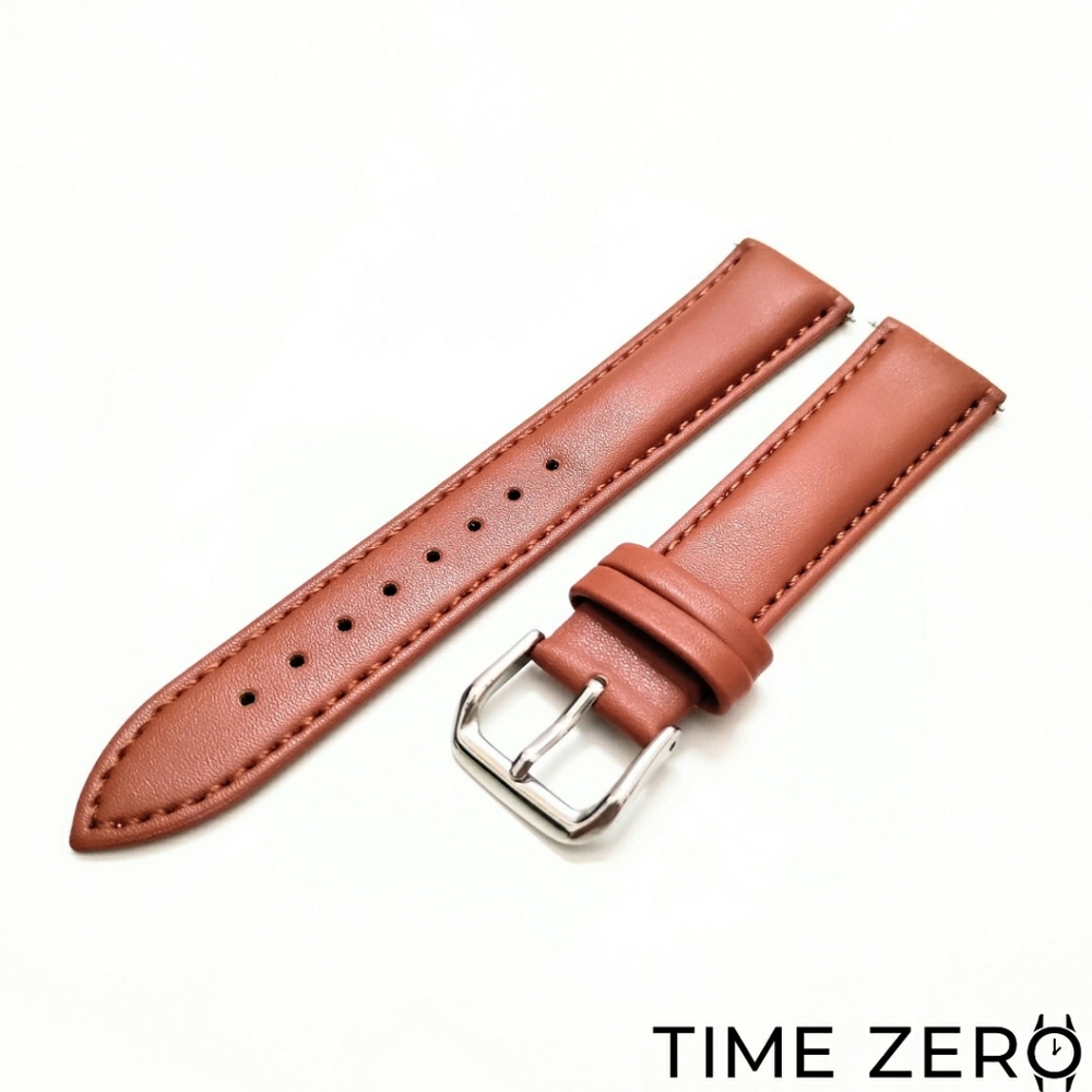 New Brown Genuine Calfskin Leather Smooth Watch Strap (The Heritage Collection)
